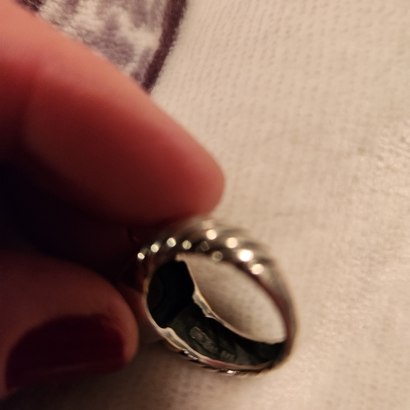 David Yurman citrine ring size 6 1/2 14 karate yellow gold with sterling silver - Picture 8 of 12